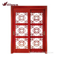 Fancy Style Wood Frame Interior Clear Glass Sliding Wood Patio Doors
